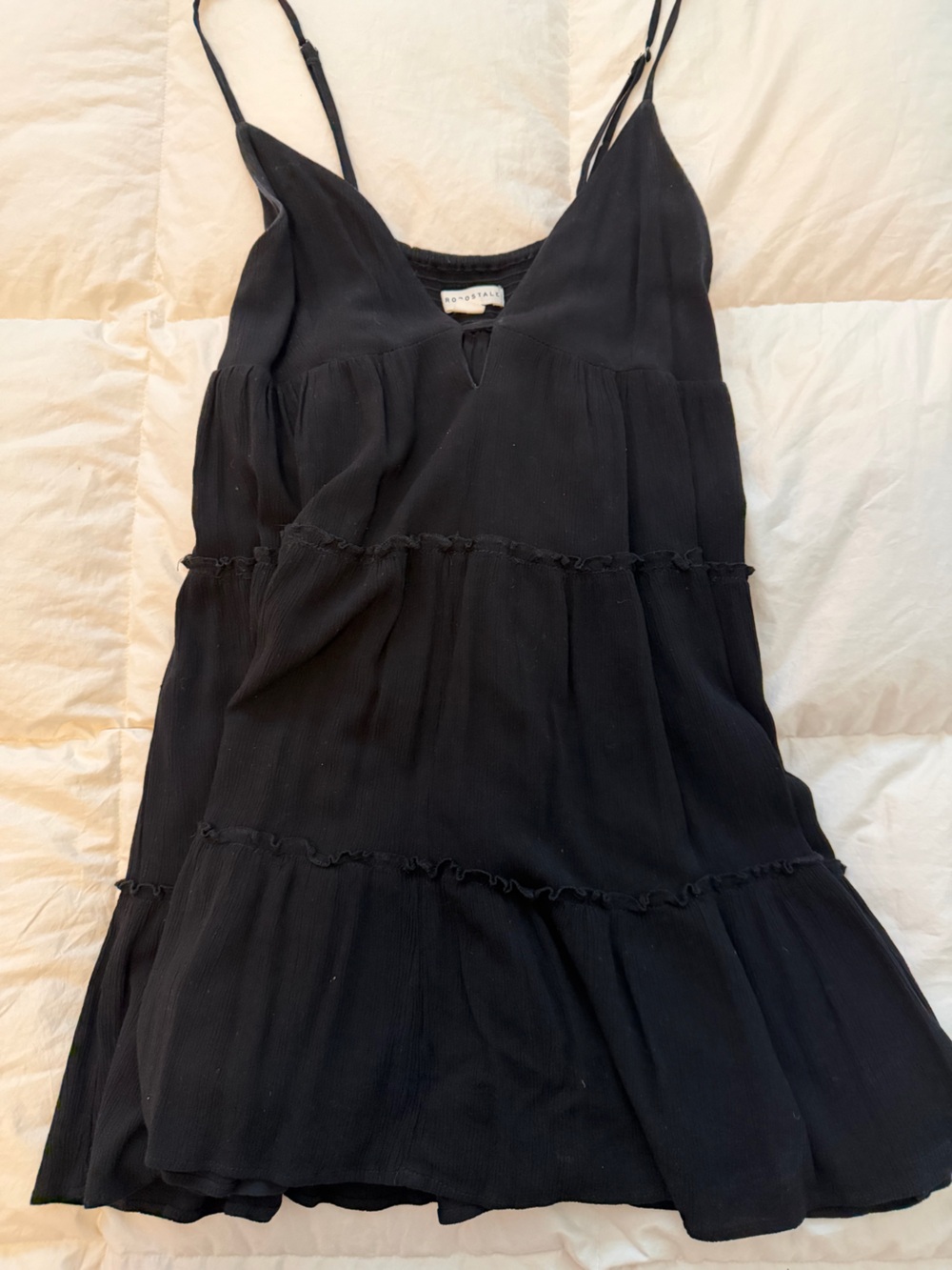 Aeropostale Black Tiered Ruffle Mini Dress